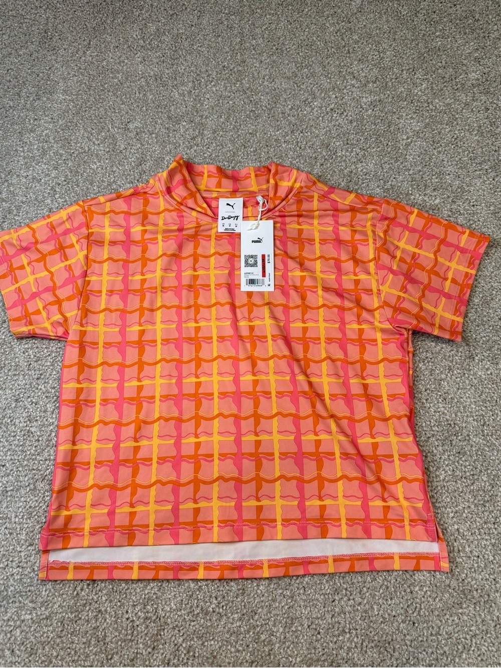 Puma x Dani Dazey Pink, Orange & Yellow Graphic Short Sleeve Tee- NEW -XS